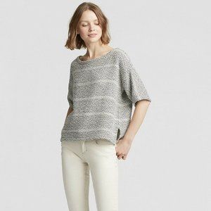 Eileen Fisher Handwoven Peruvian 100% Organic Cotton Box Top F18RHZ Knit Sweater